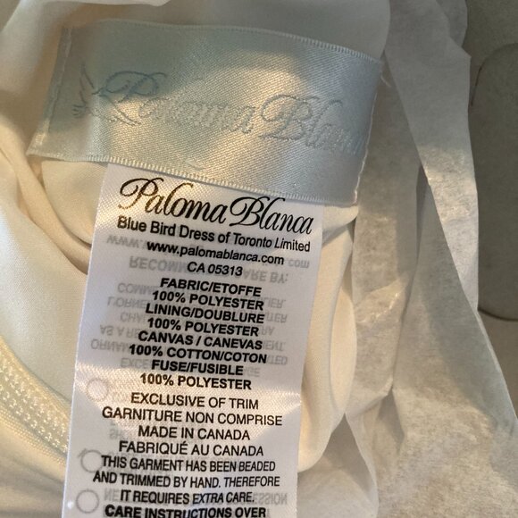 Paloma Blanca #4892 Classic Deep-V Low Back Wedding Dress WITH POCKETS - Picture 9 of 9